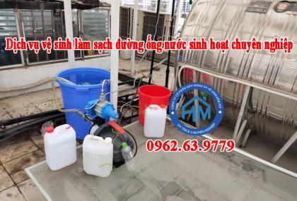 Dự án vệ sinh làm sạch cáu cặn trong đường ống nước sinh hoạt PPR-Biệt thự tại KĐT Gamuda Garden, Hoàng Mai, Hà Nội